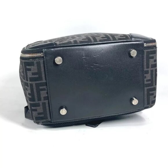 FENDI 2WAY Bag Handbag Logo Zucca bag Backpack Leather/Canvas Black/gray - Picture 4 of 15